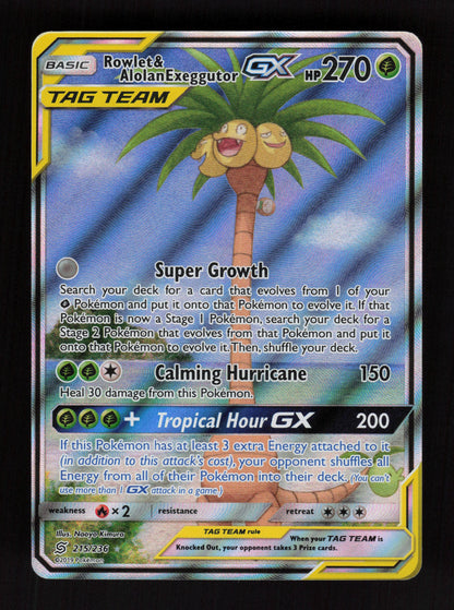 Rowlet & Alolan Exeggutor GX 215/236 - Ultra Rare - Unified Minds