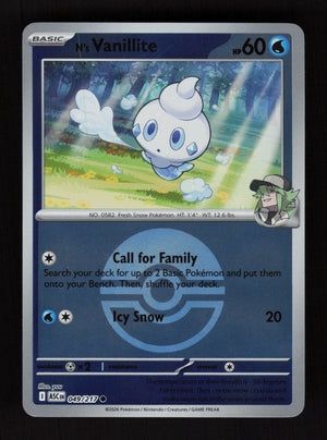 N's Vanillite 049/217- Ball Reverse Holo - Ascended Heroes