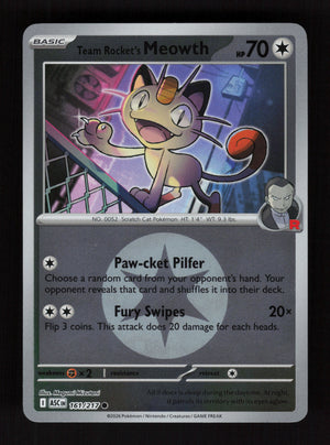 Team Rocket's Meowth 161/217 - Energy Reverse Holo - Ascended Heroes