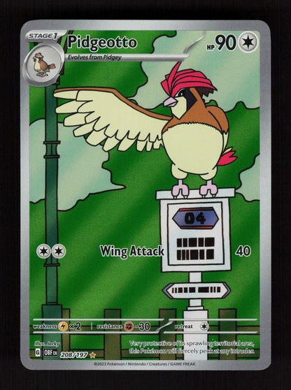 Pidgeotto 208/197 - Illustration Rare - SV03: Obsidian Flames
