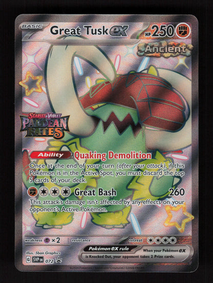 Great Tusk ex 072 - Promo Paldean Fates Stamped