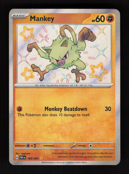 Mankey 169/091 - Shiny Rare - SV: Paldean Fates
