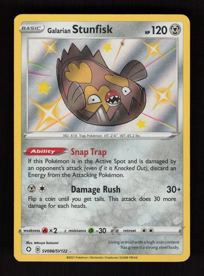 Galarian stunfisk SV088/SV122 - Shiny Holo - Shining Fates