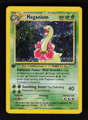 meganium 11/111 1st edition - Holo Rare - Neo Genesis