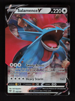 Salamence V 143/189 - Ultra Rare - SWSH03: Darkness Ablaze
