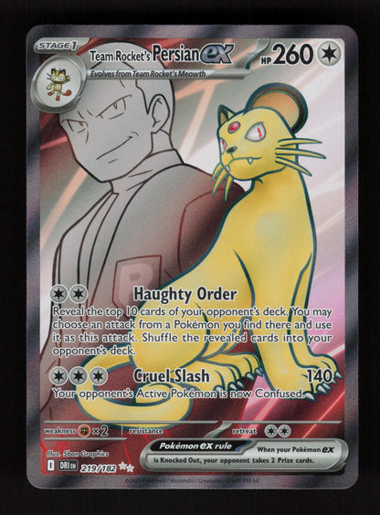 Team Rocket's Persian ex 219/182 - Ultra Rare - Destined Rivals