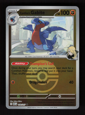 Cynthia's Gabite 110/217 - Ball Reverse Holo - Ascended Heroes