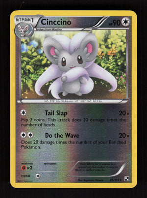 Cinccino 89/114 - Reverse holo - Black & White