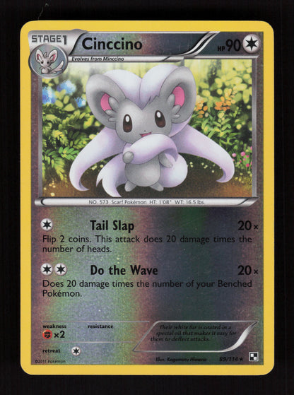 Cinccino 89/114 - Reverse holo - Black & White