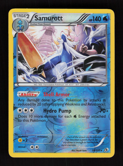 Samurott 39/113 - Reverse Holo - Legendary Treasures