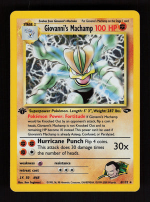 Giovanni's Machamp 6/132 - Holo Rare - 1st edition - Gym Challange