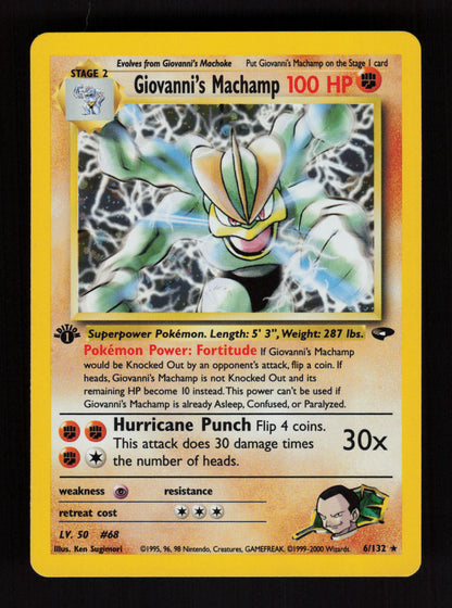 Giovanni's Machamp 6/132 - Holo Rare - 1st edition - Gym Challange