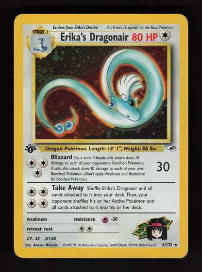 Erika's Dragonair 4/132 - Holo Rare - 1st edition - Gym Heroes