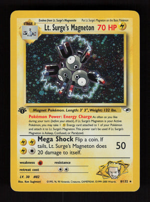 Lt. Surge's Magneton 8/132 - Holo Rare - 1st edition - Gym Heroes