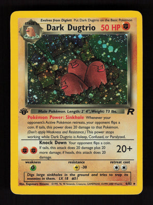Dark Dugtrio 6/82 - Holo Rare - 1st edition - Team Rocket