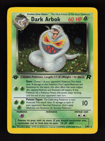 Dark Arbok 6/82 - Holo Rare - 1st edition - Team Rocket