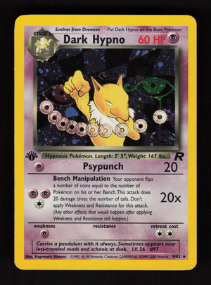 Dark Hypno 9/82 - Holo Rare - 1st edition - Team Rocket