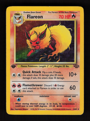 Flareon 3/64 - Holo Rare - 1st edition - Jungle