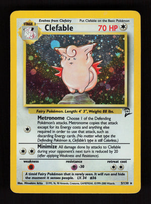 Clefable 5/130 - Holo Rare - Base set 2
