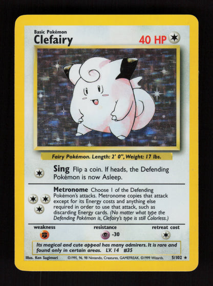 Clefairy 5/102 - Holo Rare - Base set