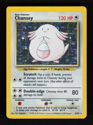 Chansey 3/102 - Holo Rare - Base set