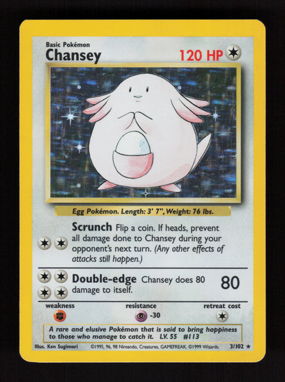Chansey 3/102 - Holo Rare - Base set