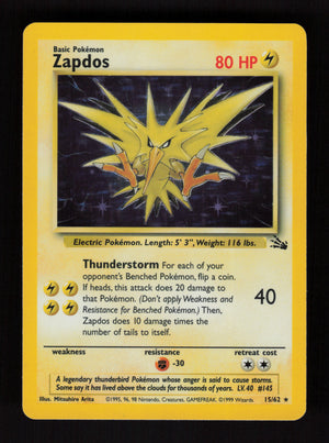 Zapdos 15/62 - Holo Rare - Fossil