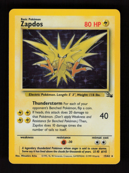 Zapdos 15/62 - Holo Rare - Fossil