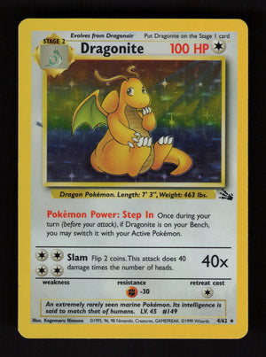 Dragonite 4/62 - Holo Rare - Fossil