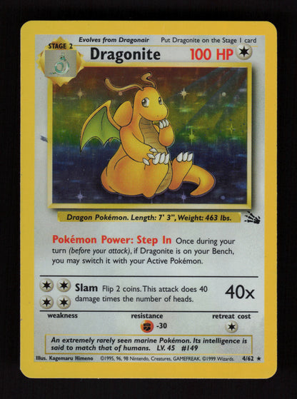 Dragonite 4/62 - Holo Rare - Fossil