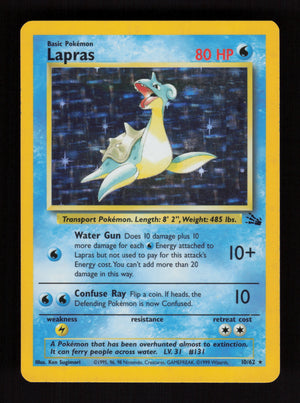 Lapras 10/62 - Holo Rare - Fossil