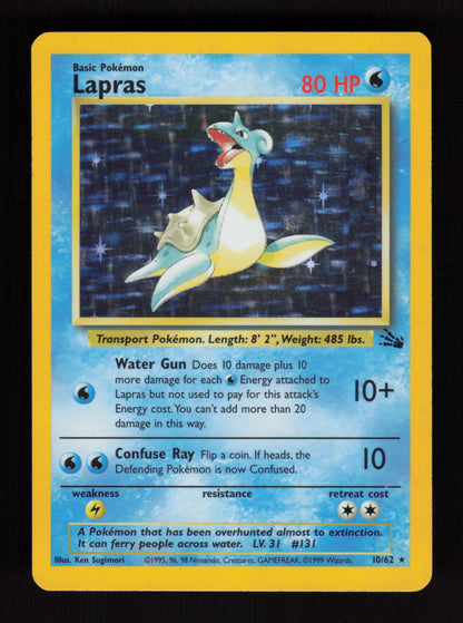 Lapras 10/62 - Holo Rare - Fossil