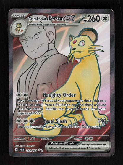 Team Rocket's Persian ex 219/182 - Ultra Rare - Destined Rivals
