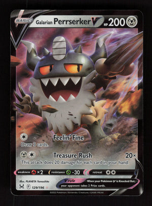 Galarian Perrserker V 129/196 - Ultra Rare - Lost Origin