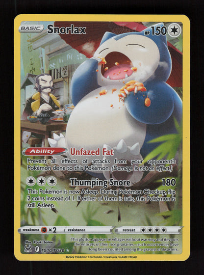 Snorlax TG10/TG30 - Ultra Rare - Lost Origin Trainer Gallery