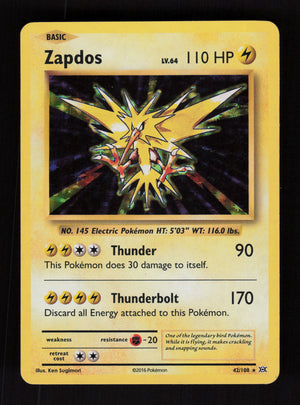 Zapdos 42/108 – Holo Rare - XY Evolutions