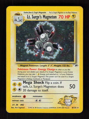 Lt. Surge's Magneton 8/132 - Holo Rare - Gym Heroes