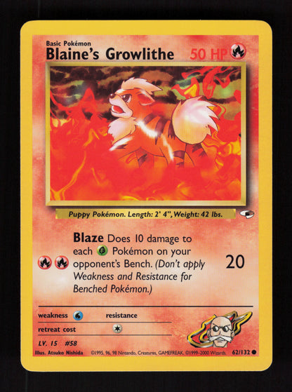 Blaine's Growlithe 62/132 - Gym Heroes