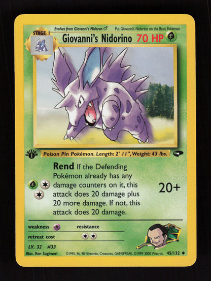 Giovanni's Nidorino 45/132 - 1st Edition - Gym Challenge