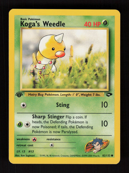 Koga's Weedle 82/132 - 1st Edition - Gym Challenge
