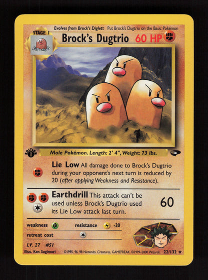 Brock's Dugtrio 22/132 - 1st Edition - Gym Challenge