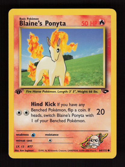 Blaine's Ponyta 64/132 - 1st Edition - Gym Challenge