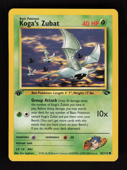 Koga's Zubat 83/132 - 1st Edition - Gym Challenge
