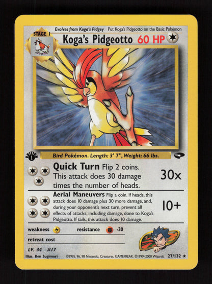 Koga's Pidgeotto 27/132 - 1st Edition - Gym Challenge