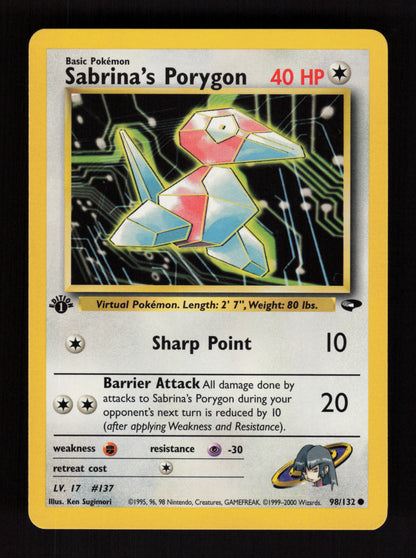 Sabrina's Porygon 98/132 - 1st Edition - Gym Challenge