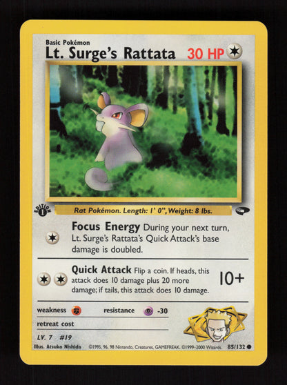 Lt. Surge's Rattata 85/132 - 1st Edition - Gym Challenge