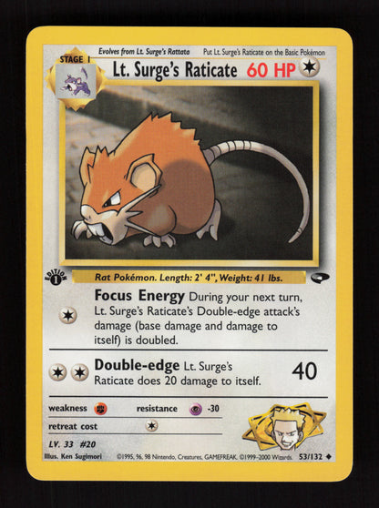 Lt. Surge's Raticate 53/132 - 1st Edition - Gym Challenge