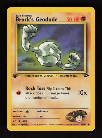 Brock's Geodude 68/132 - 1st Edition - Gym Challenge