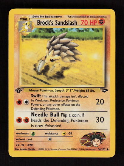 Brock's Sandslash 36/132 - 1st Edition - Gym Challenge