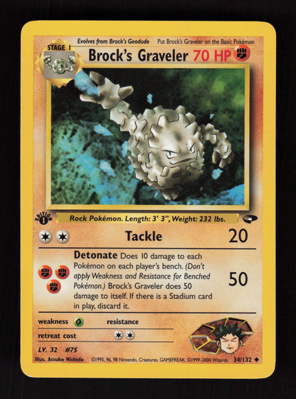 Brock's Graveler 34/132 - 1st Edition - Gym Challenge